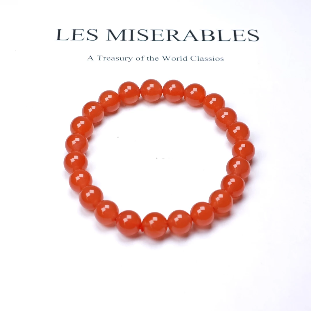 晶匠天然南红手串8mm+  多样性发一 简约