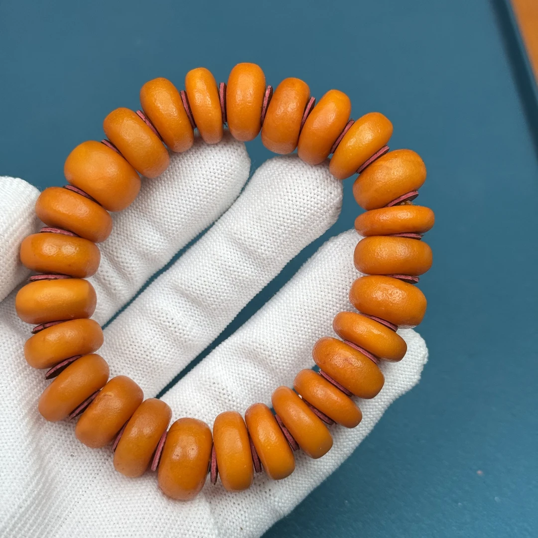 Y1472天然原矿蜜蜡 回流老蜡手串15+mm 32.8克 20克价