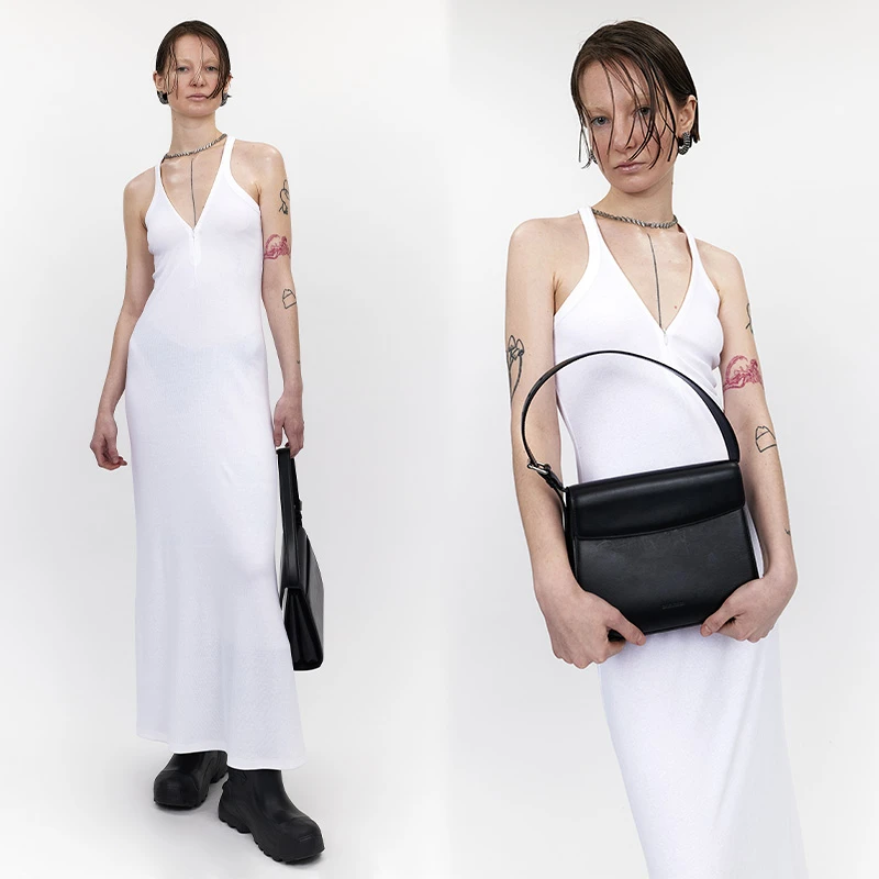 WEARABLE EVENT罗纹拉链连衣裙 Ribbed Zip-Up Jersey dress