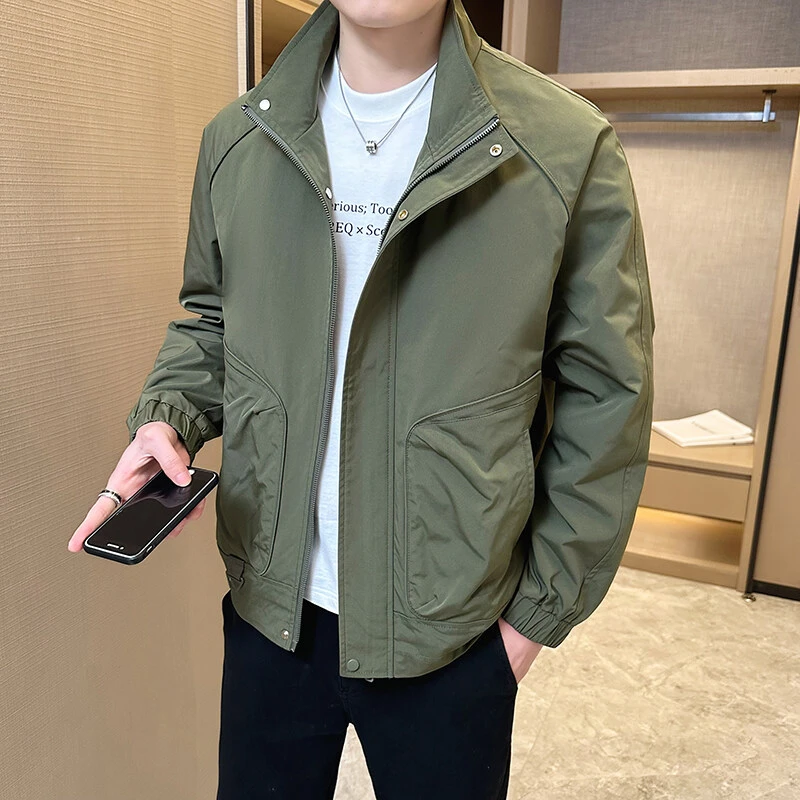 2025春季新款男士立领夹克潮流帅气工装上衣韩版时尚休闲百搭外套