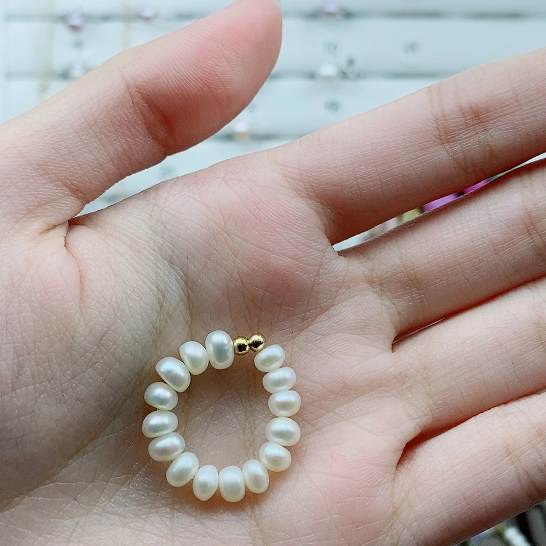 千***万淡水珍珠戒指未镶嵌默认微瑕介意勿拍