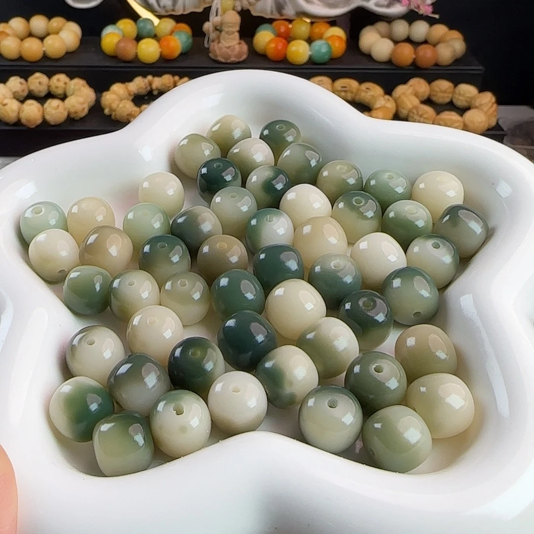菩提根/象牙果手串卡12果冻绿飘花桶100卡牌➕20备珠