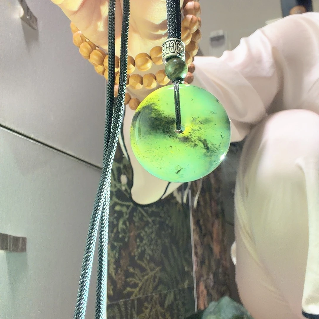 岫玉未镶嵌平安扣面包扣