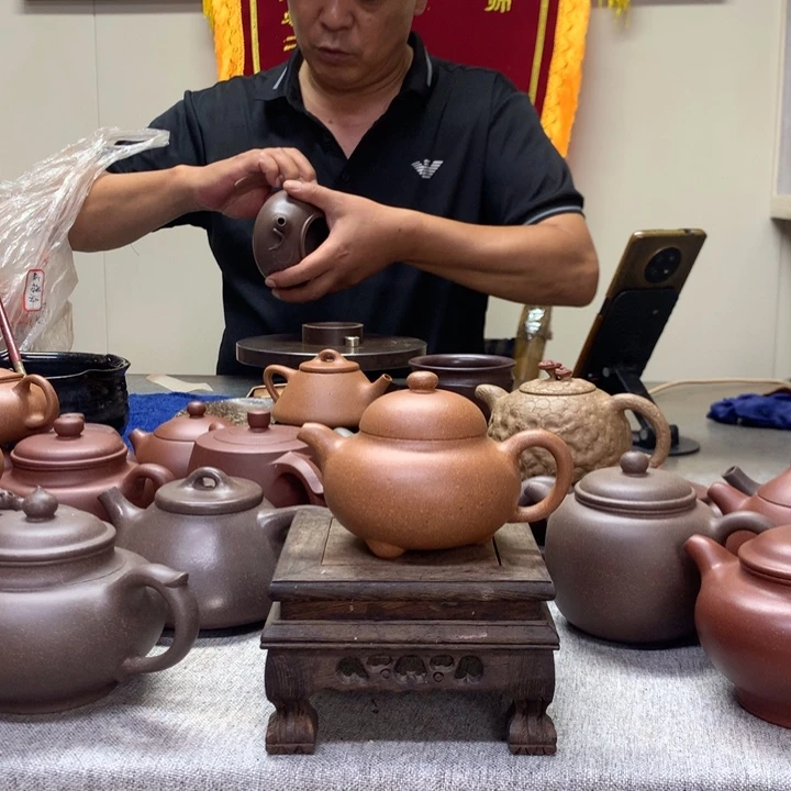 茶壶紫泥黄降坡喜瓢150 C半手工制作