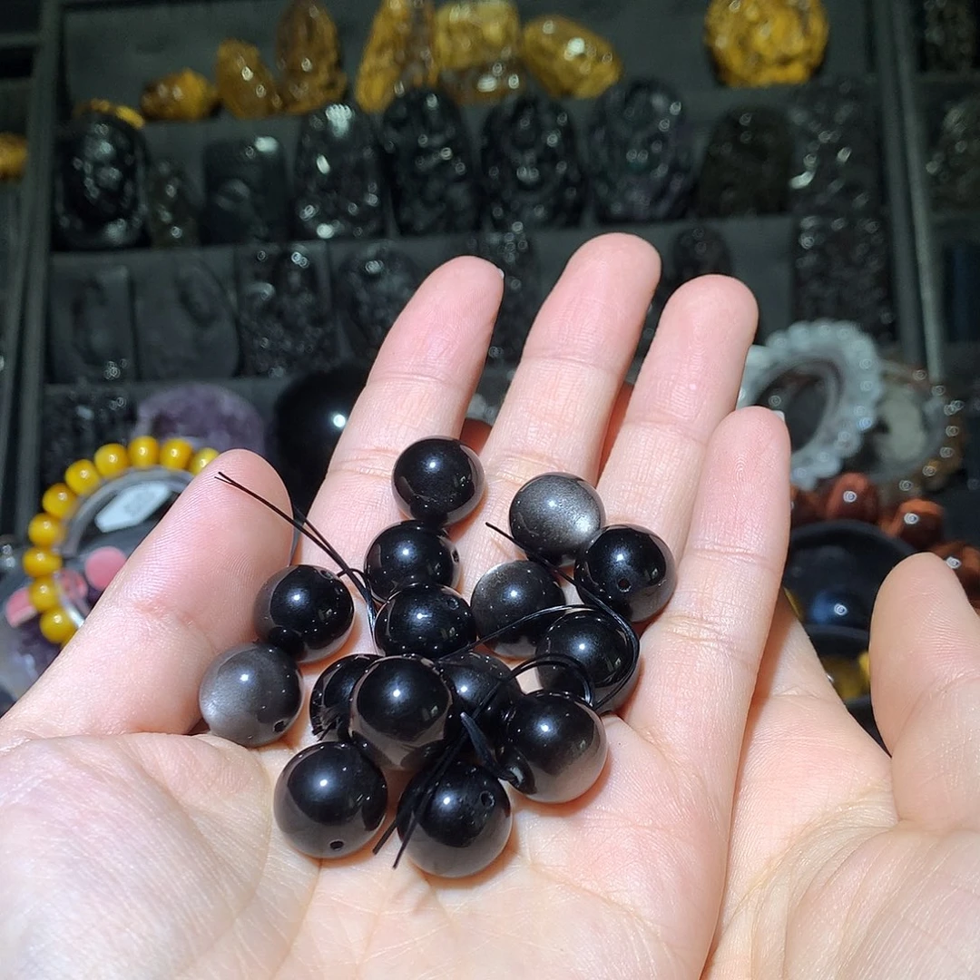 黑曜岩手链未镶嵌心**?定制