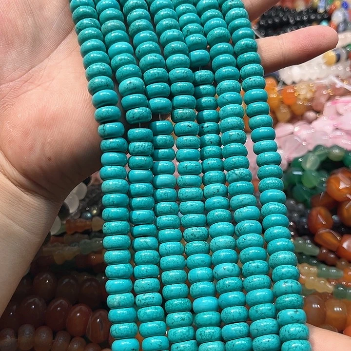 玛瑙/玉髓合金珠宝半成品松石算盘一条10mm