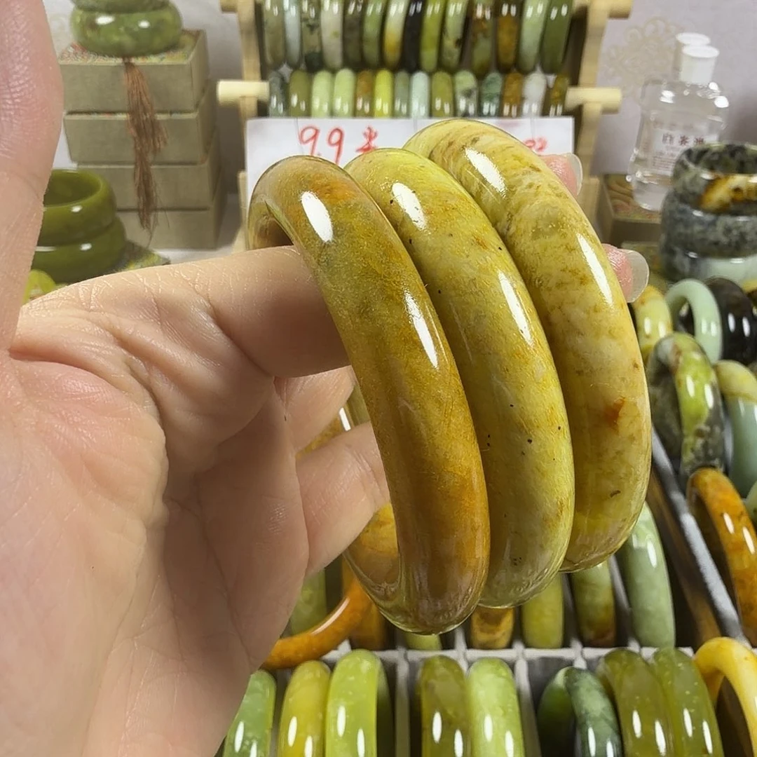 喵***蛇纹石玉未镶嵌手镯