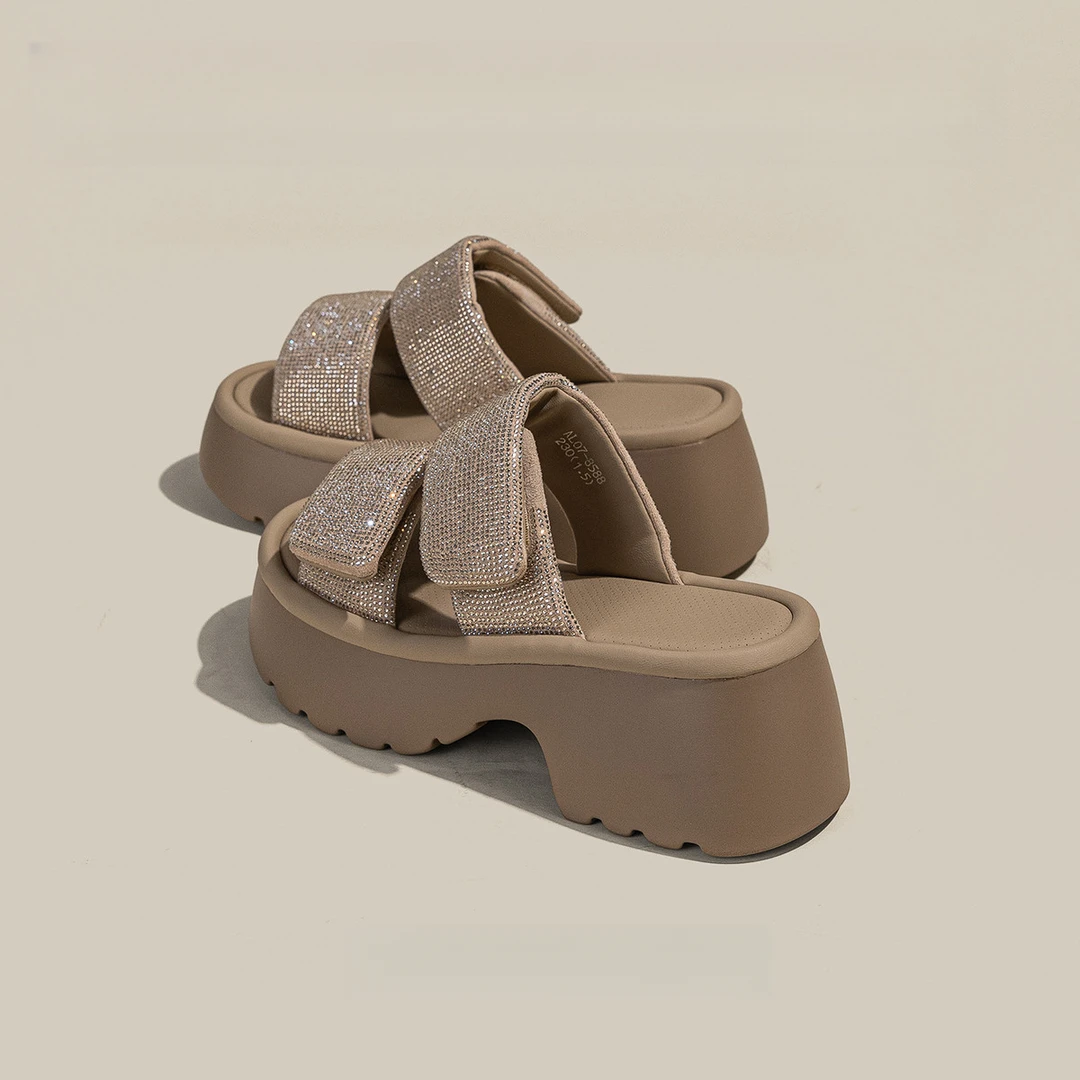 厚底增高7cm2025年夏季新款凉鞋女款2025爆款百搭网红坡跟拖鞋