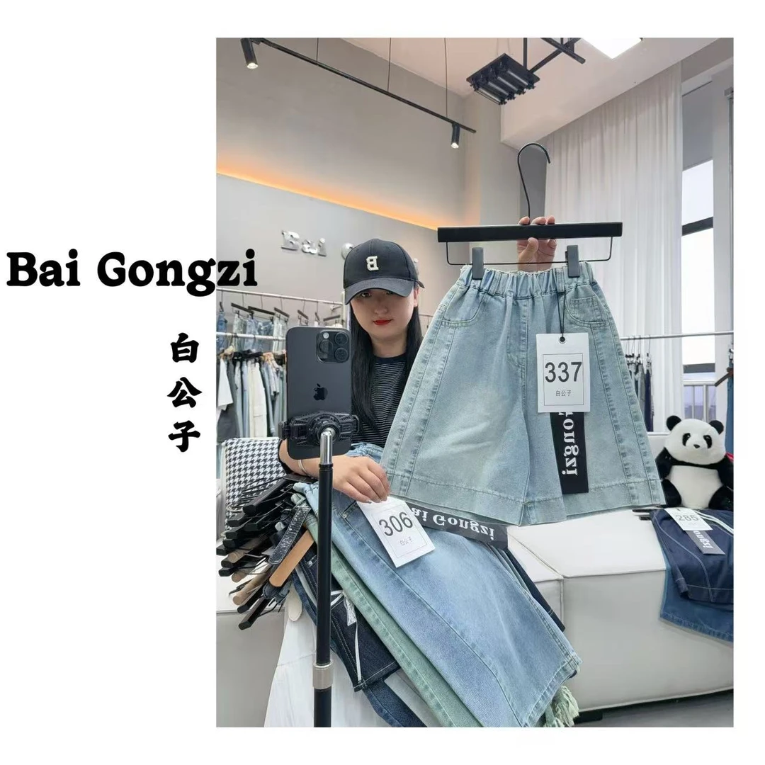 【白公子】【337】2025夏季新款…中大女童牛仔裤
