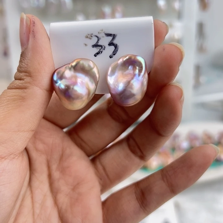 淡水珍珠耳饰银S925镶嵌咖***苦