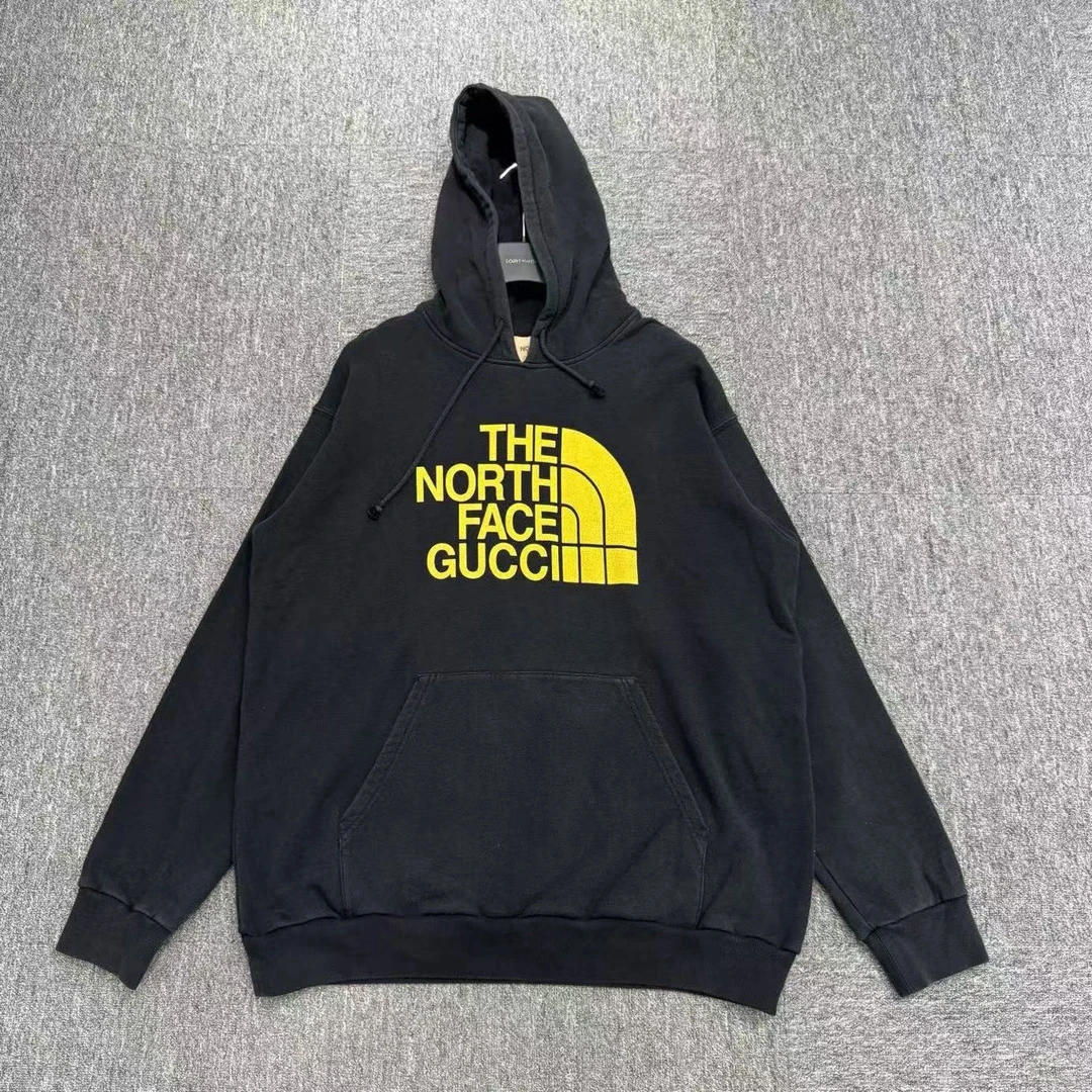 95新 GUCCI/古驰 Tnf 字母印花连帽卫衣/xl码/18112