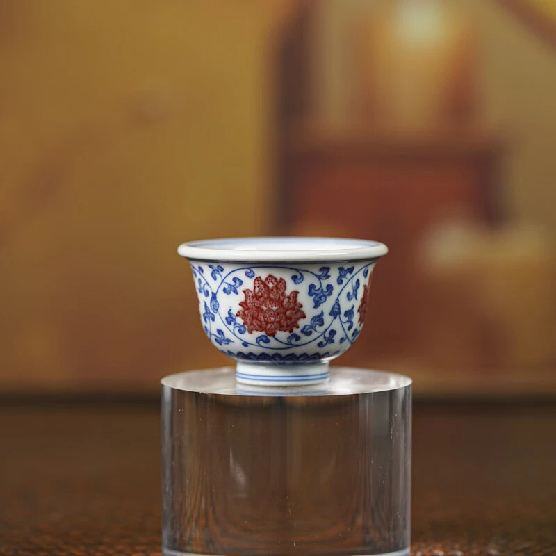 【景德镇陶瓷研究 院】釉里红缠枝压手jty161