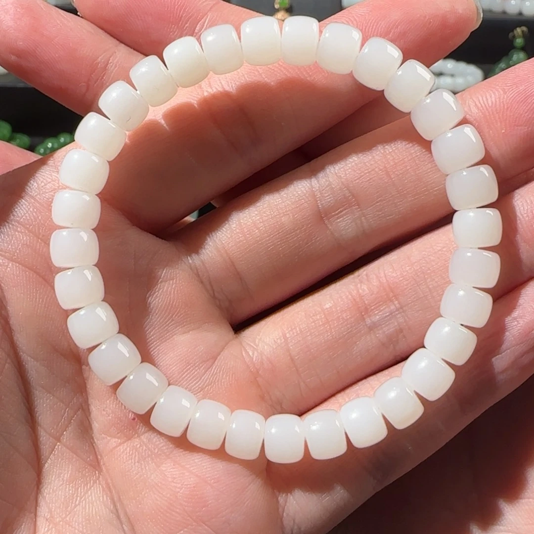 和田玉（白玉）未镶嵌手串卡7.2