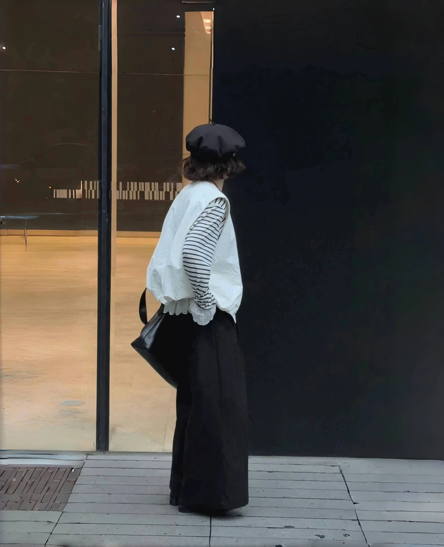 韩系春季新款宽松显瘦百搭九分休闲女高腰洋气直筒阔腿裤