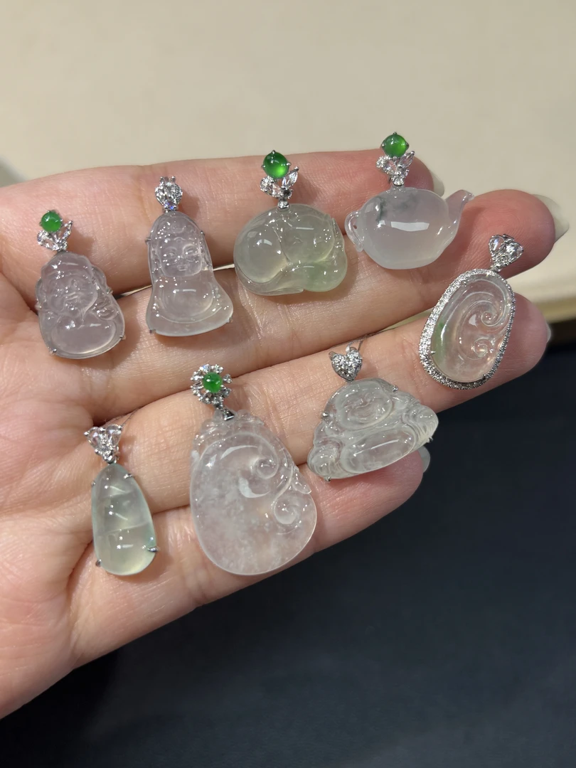 【彩虹盘】翡翠吊坠-多样性发一件-18K金镶嵌-CH27|CXQ21