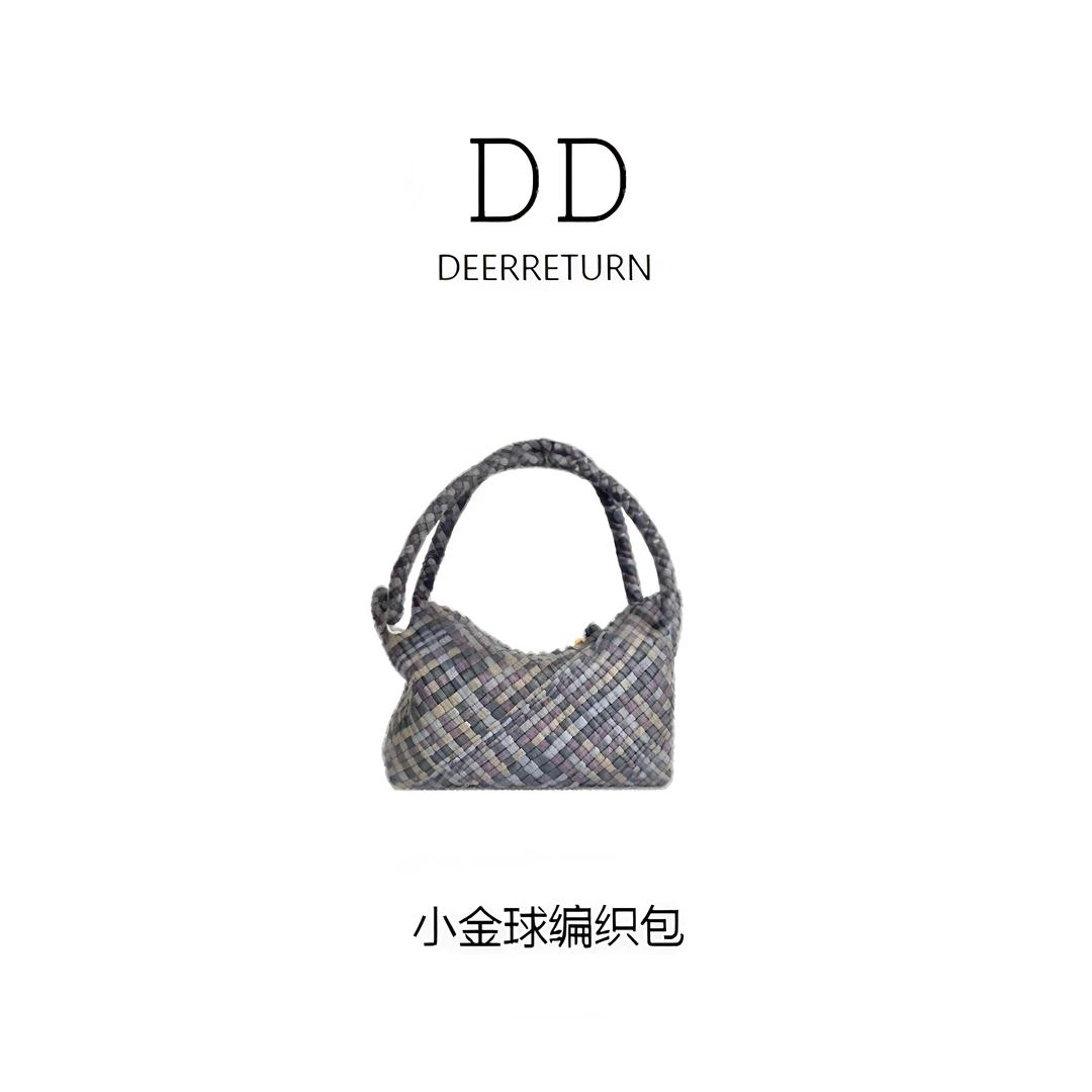 DD【大号编织包】手工编织进口羊羔皮高档女士手提编织包