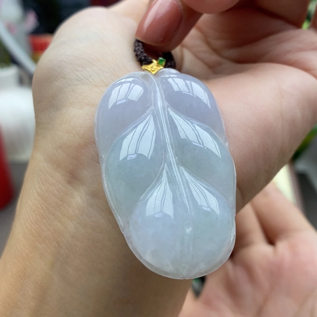 翡翠18K金镶嵌颈饰吊坠27