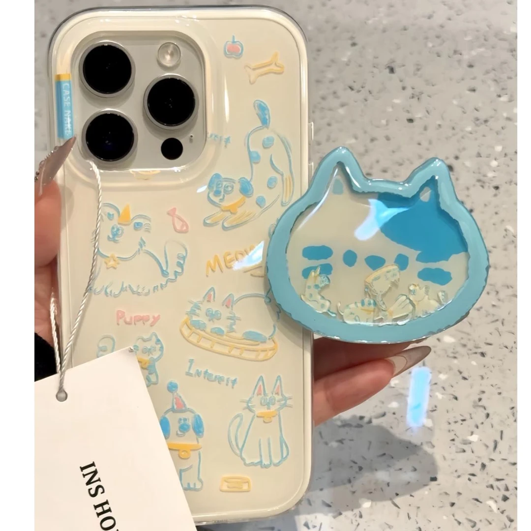 奥菲顿线条动物摇摇乐适用iPhone16大孔手机壳华为vivo小米oppo套