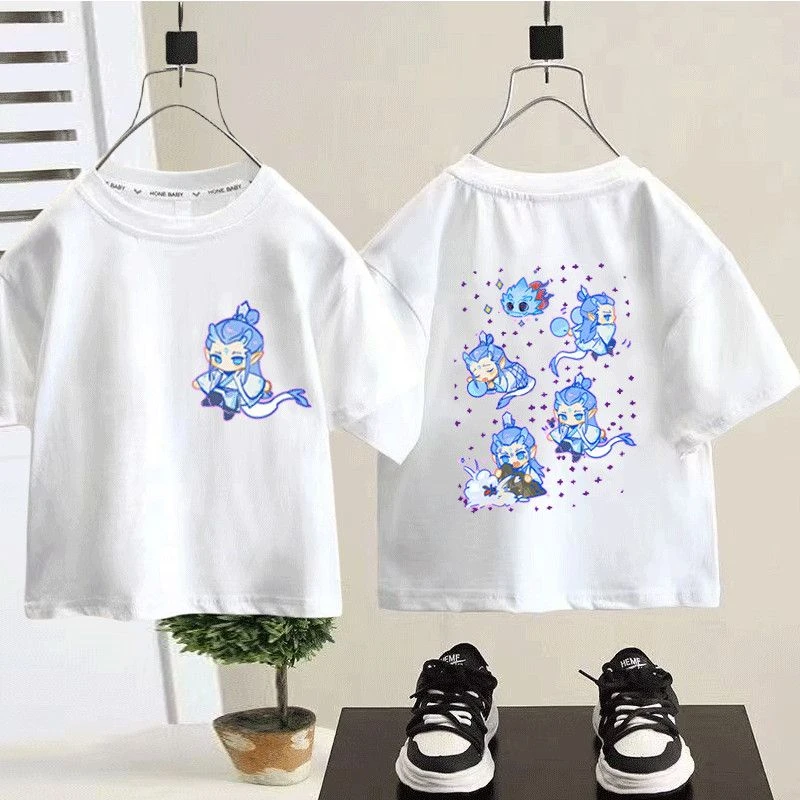 女童纯棉T恤短袖夏季新款男儿童可爱哪吒中小童卡通洋气宝宝半袖t