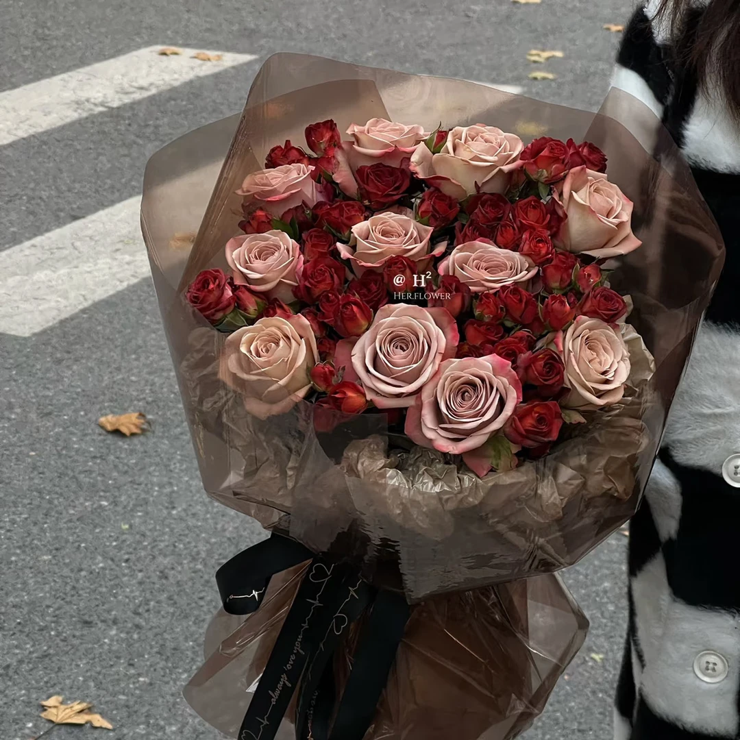 （复古色系）卡布奇诺混搭巧克力泡泡如图制作生日送老婆闺蜜女朋友