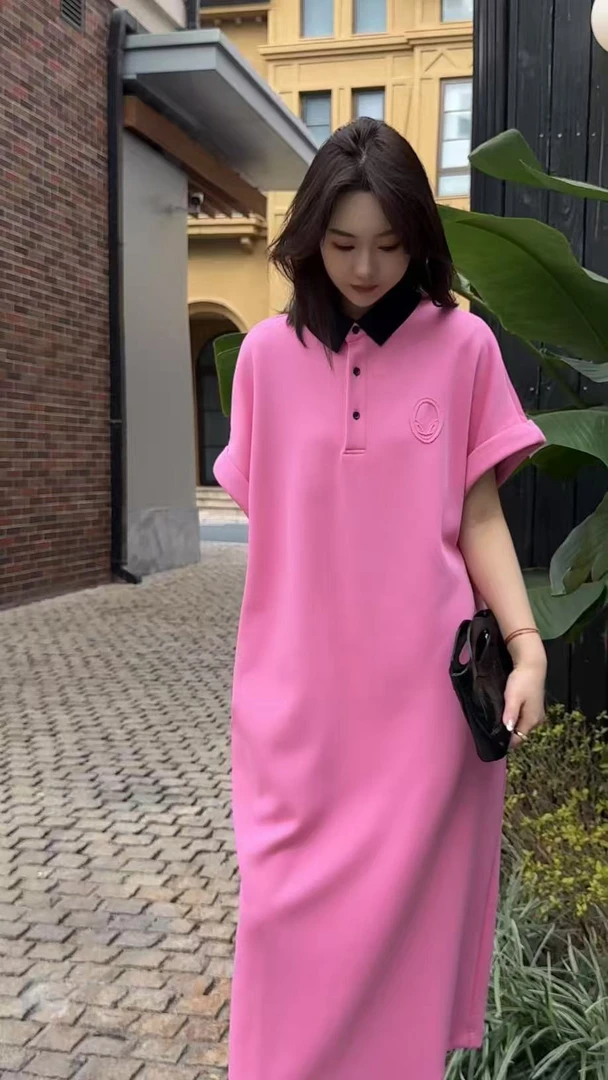 设计师原创新款休闲百搭时尚简约宽松舒适短袖连衣裙Z351052