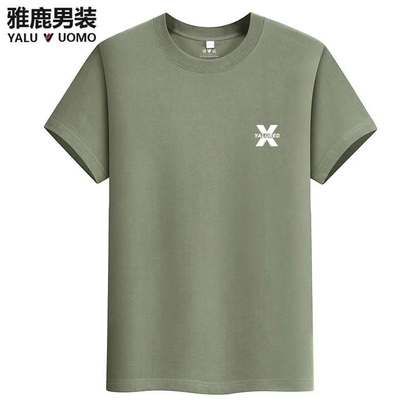 雅鹿男装55-夏季纯棉短袖舒适百搭休闲宽松男女款透气圆领T桖时尚