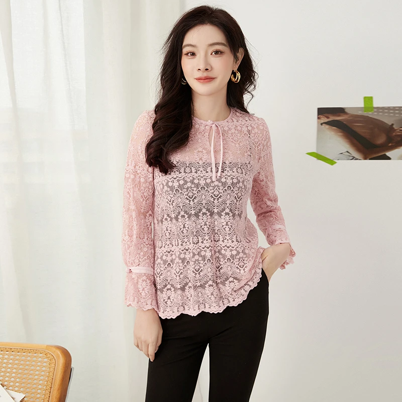 长袖蕾丝衫+吊带两件套装女51NY0U0086