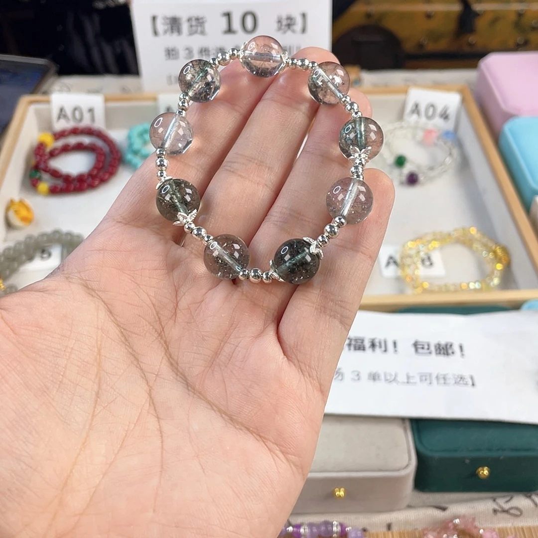 针钠钙石银S925镀金镶嵌手饰