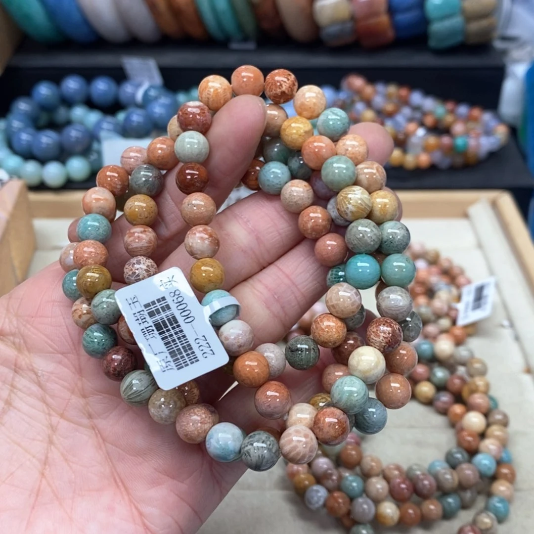 硅化珊瑚（珊瑚玉）手链未镶嵌f****a112