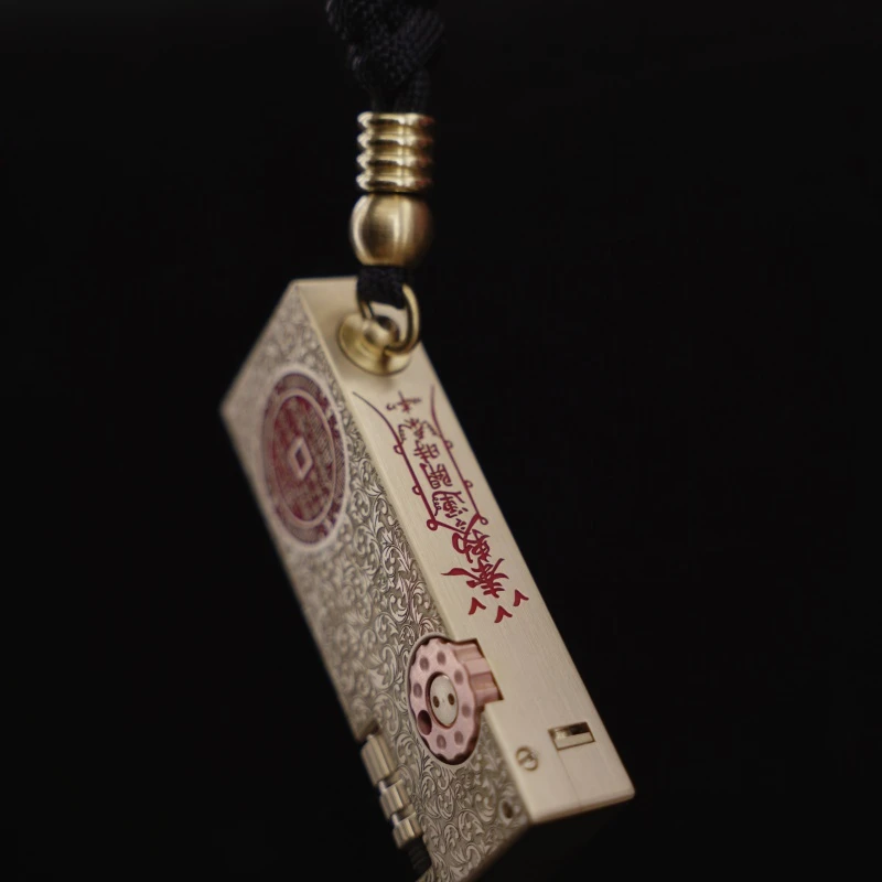 OMJ/欧米嘉手工镶嵌黄铜一体双油仓煤油打火机侧滑高档男士送礼