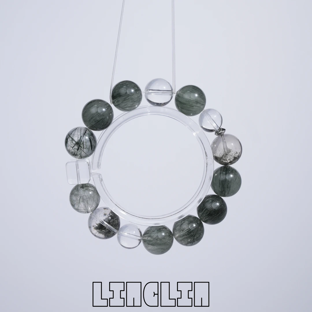 【长青】13咪绿发晶绿幽灵白水晶 原创设计款 Z03L