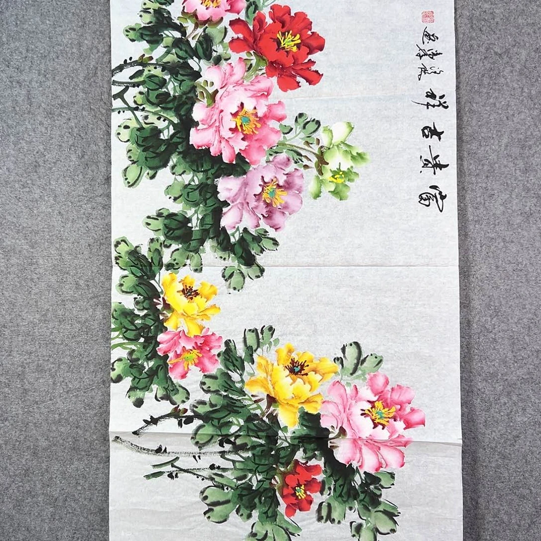 国画060 牡丹等花卉图案装饰