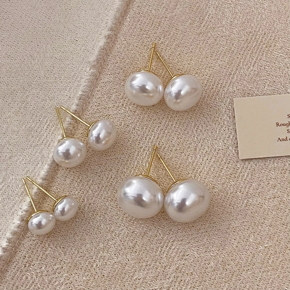 合金仿珍珠耳饰 简约百搭珠珠耳钉