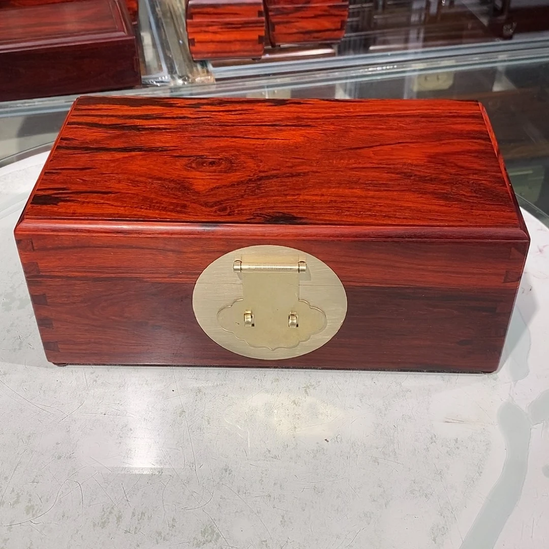 檀香紫檀（小叶紫檀）独板双层首饰盒24.7/13.5/9.5