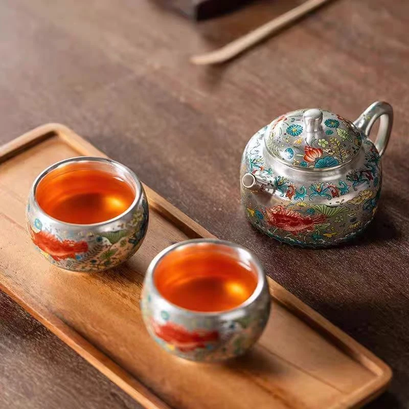 鱼藻纹家用中式一壶两杯-2296