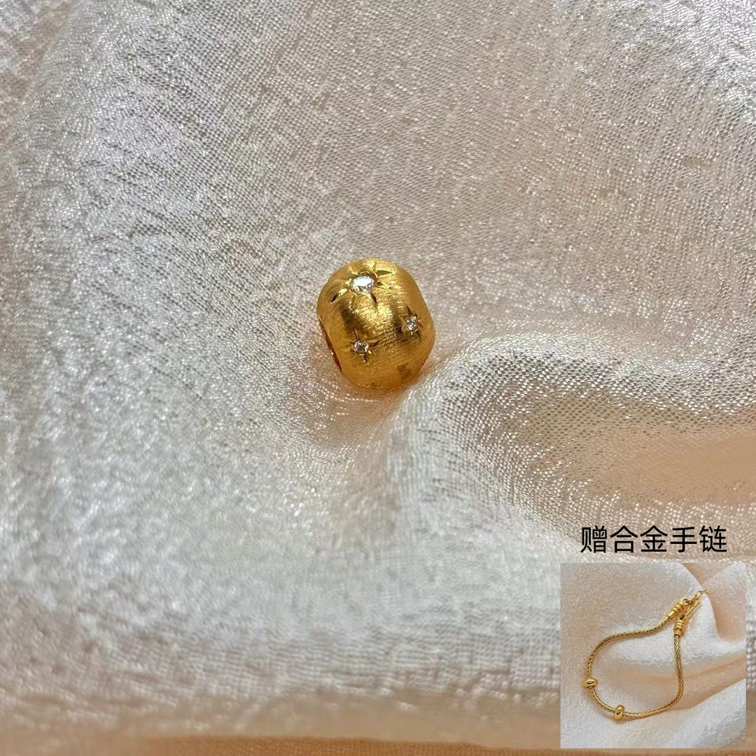 【媛媛】18k金时尚百搭DIY扎布契拉提星星路路通转运珠配件