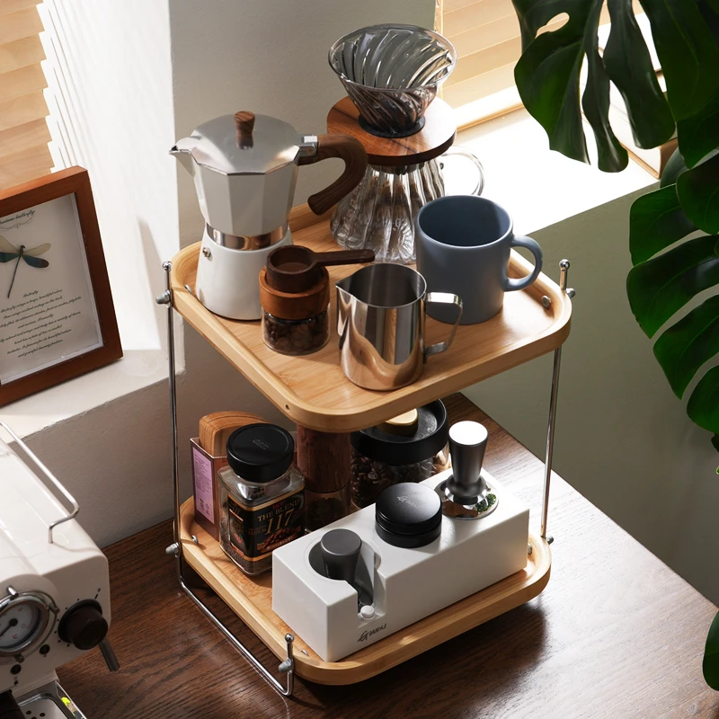 茶具收纳置物架双家用层茶杯托盘架桌面水壶杯子收纳架