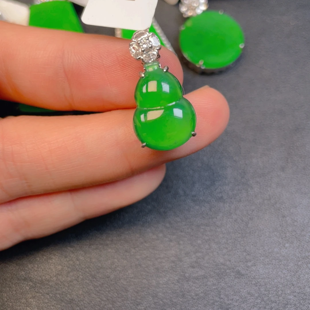 翡翠银S925镶嵌吊坠(不含链)