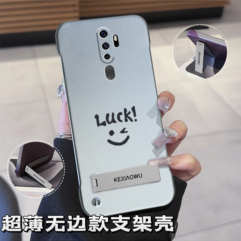 适用OPPOA11X手机壳无边框超薄壳时尚潮支架金属漆散热笑脸保护套