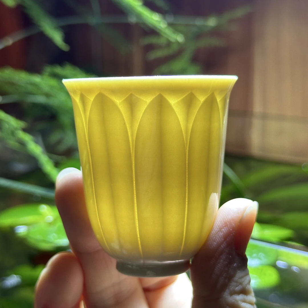 微澜定瓷～莲瓣闻香杯 65ml  全手薄胎 官字款