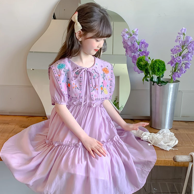 女童连衣裙夏装2025新款洋气儿童裙子泡泡袖公主裙8264