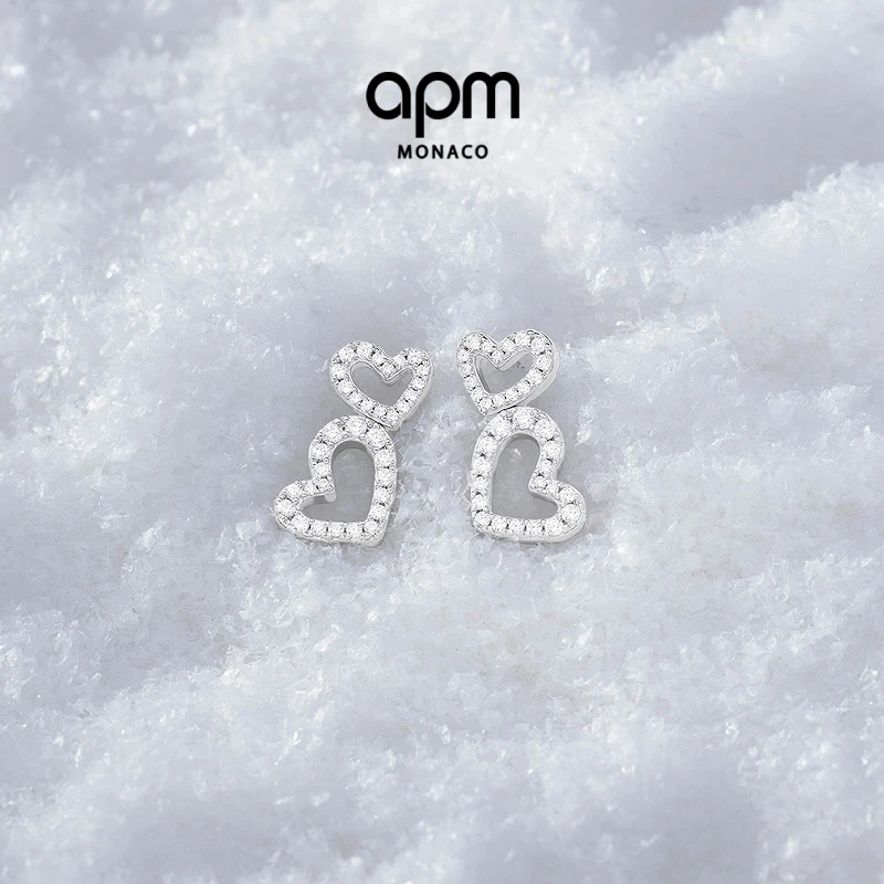 【新品】APM Monaco 爱心耳环耳饰明星同款设计感个性耳饰高级感