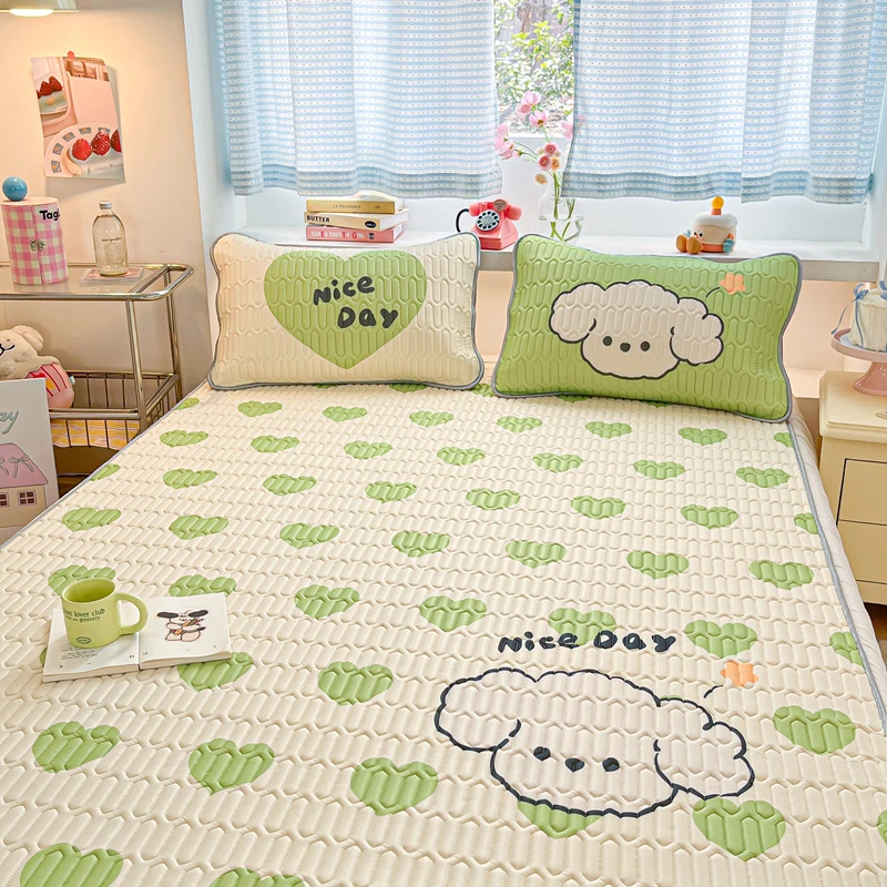 卡通凉感丝冰丝柔软夏天2025学生宿舍凉亲肤空调软席子可机洗床单