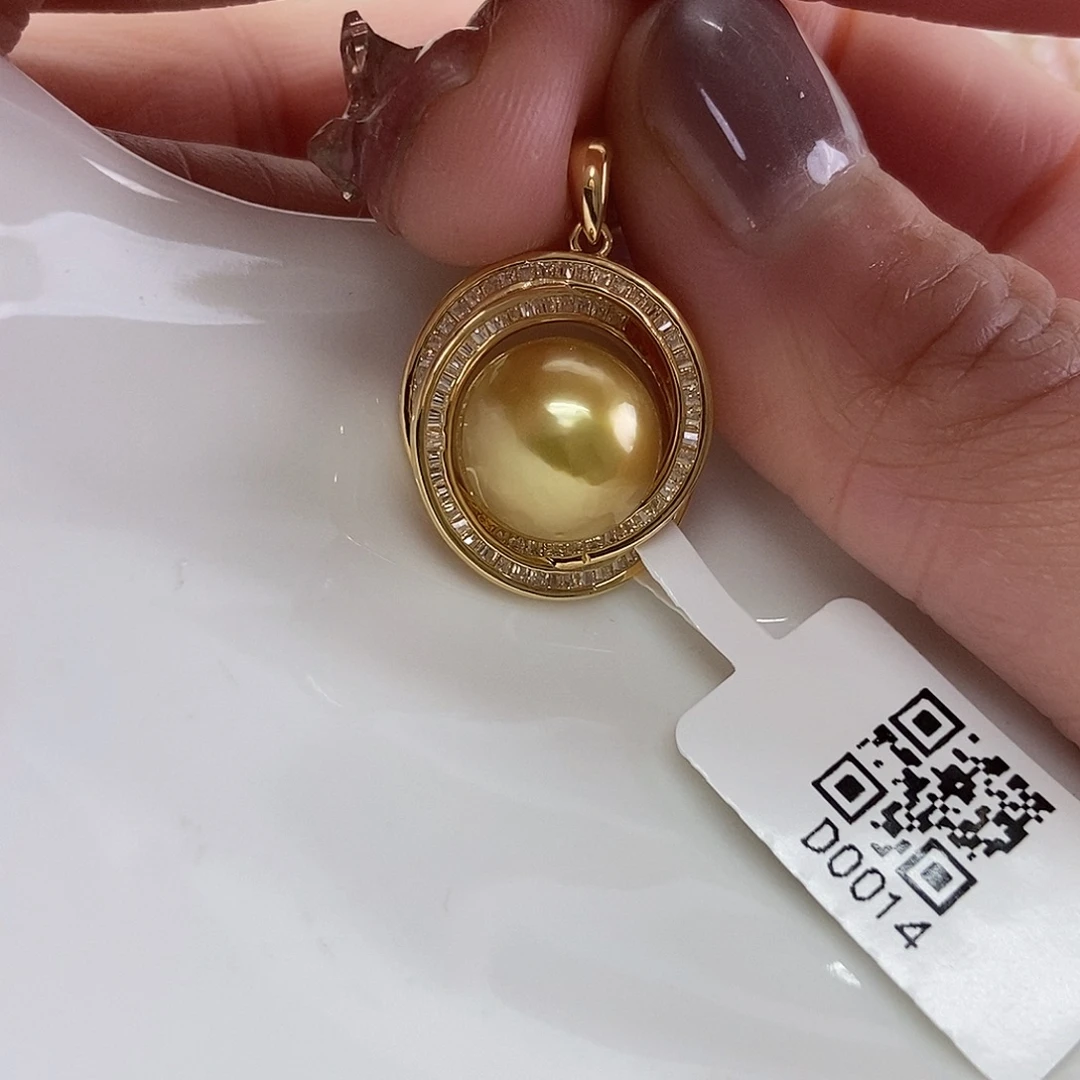 小***虾海水珍珠吊坠(不含链)银S925镶嵌@@D0014