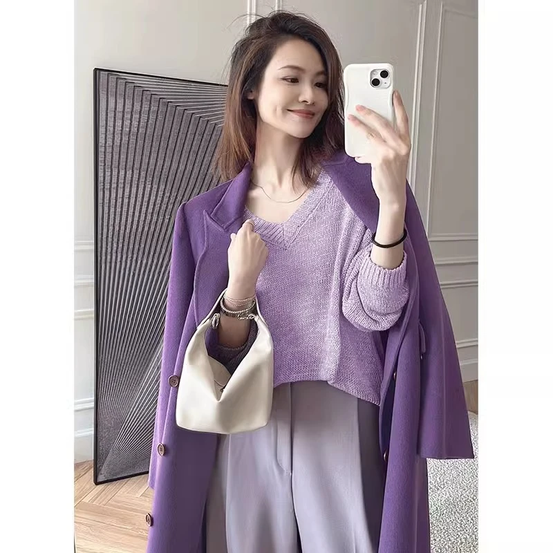 美洋MEIYANG【特卖捡漏】薰衣草羊毛大衣 全羊毛双面呢风衣