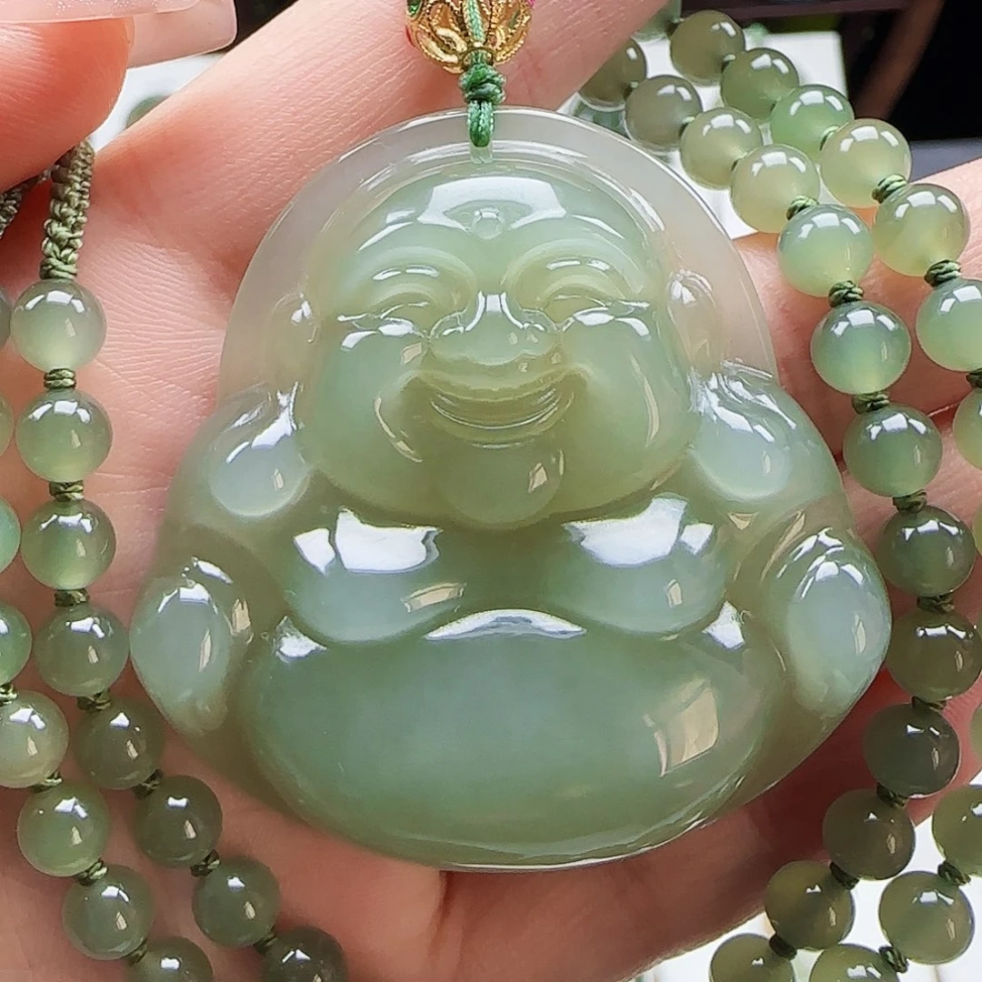 和田玉18K金镶嵌颈饰50