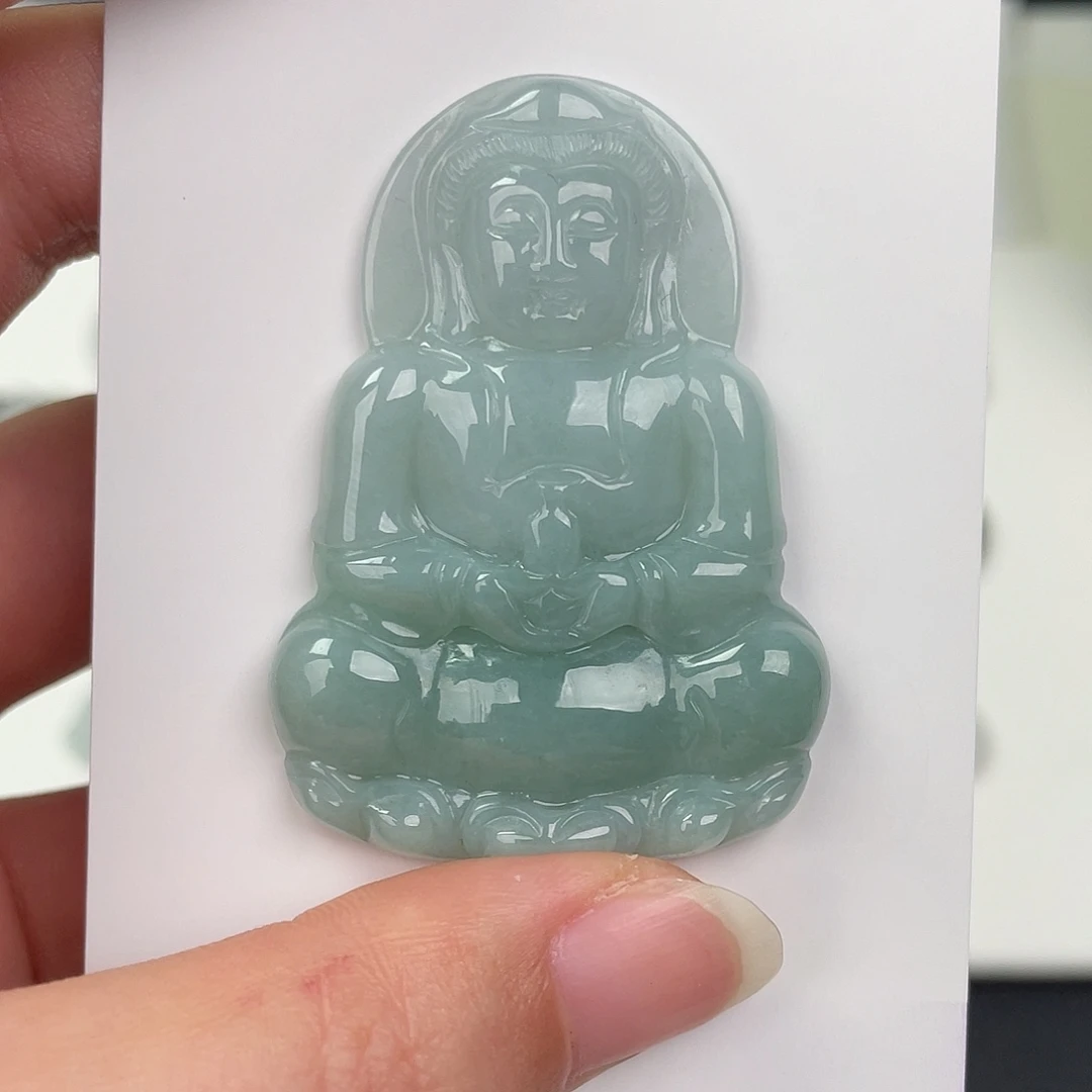 翡翠未镶嵌颈饰观音