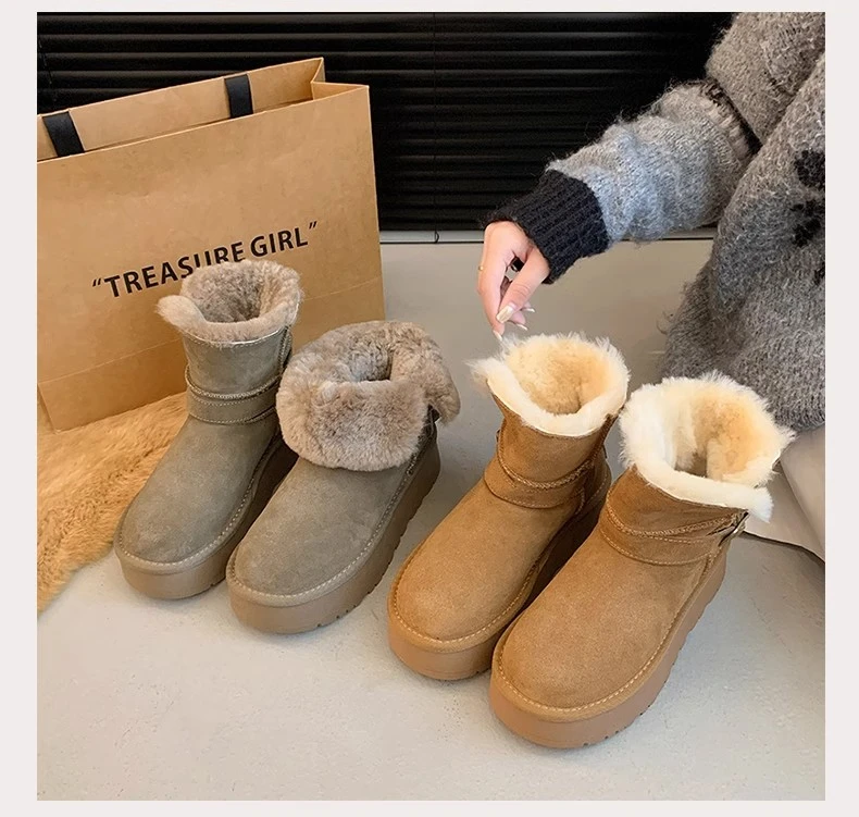 厚底两穿雪地靴女2024年冬款新款时尚百搭加绒加厚保暖桑坡大棉鞋