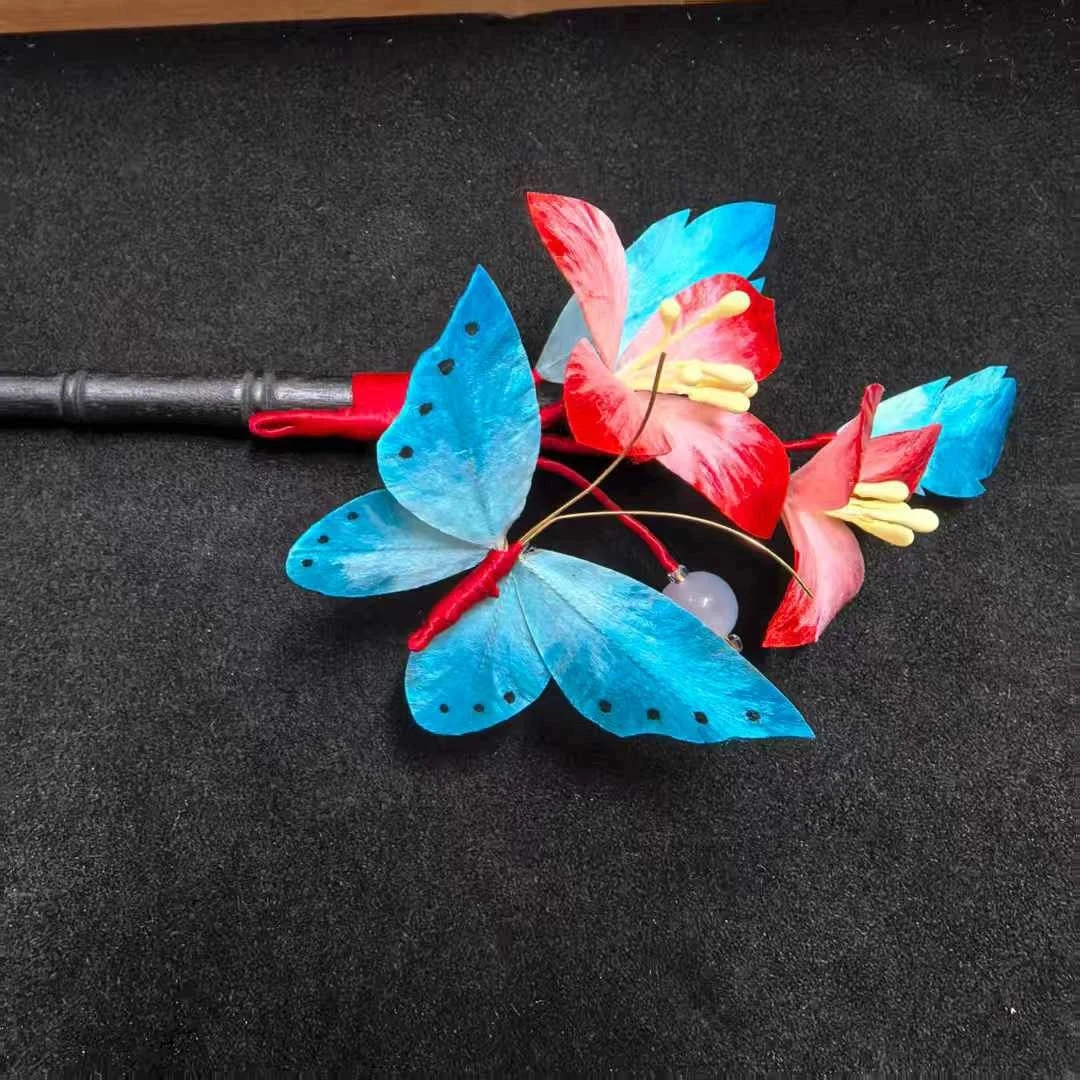 大麦吖古风发饰汉服绒花发簪 手工制作默认商品微瑕 商品均有色差