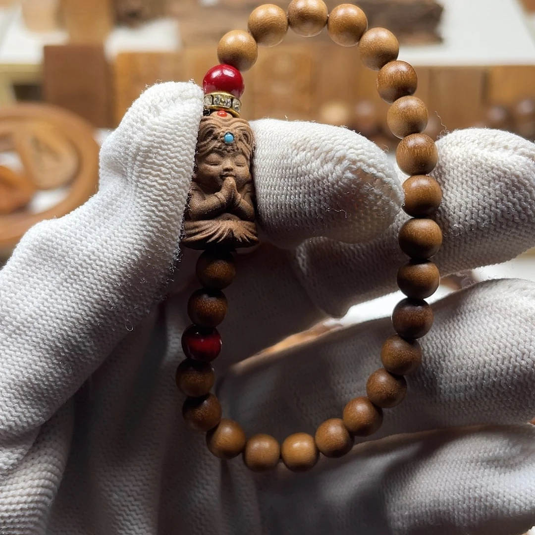 手串/手链檀香木老山檀香06顺纹单圈